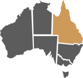 Map of Australia highlighting Queensland